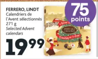 Brunet Ferrero, lindt calendriers de l'avent sélectionnés offer