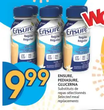 Brunet Ensure, pediasure, glucerna substituts de repas sélectionnés offer