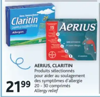 Brunet Aerius, claritin produits sélectionnés pour aider au soulagement des symptômes d'allergie offer
