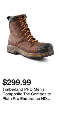 Mark's Timberland pro men's composite toe composite plate pro endurance hd waterproof leather 8 inch work boots - dark brown offer