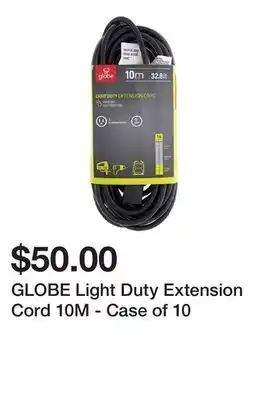 Dollarama Globe light duty extension cord 10m - case of 10 offer