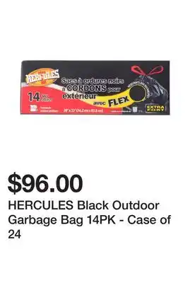 Dollarama Hercules black outdoor garbage bag 14pk - case of 24 offer