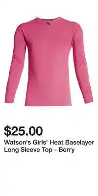 Mark's Watson's girls' heat baselayer long sleeve top - berry offer