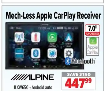 2001 Audio Video Alpine mech-less apple carplay receiver offer
