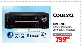 2001 Audio Video Onkyo 7.2 ch. 4k/8k hdr chromecast receiver offer