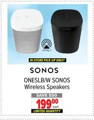 2001 Audio Video Sonos wireless speakers offer