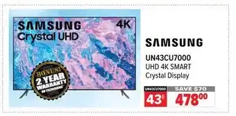 2001 Audio Video Samsung uhd 4k smart crystal display 43 offer
