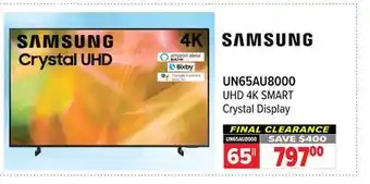 2001 Audio Video Samsung uhd 4k smart crystal display 65 offer