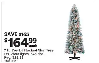 Michaels 7 ft. pre-lit flocked slim tree offer