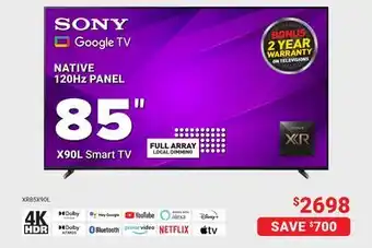 Visions Electronics Sony x90l smart tv 85 offer