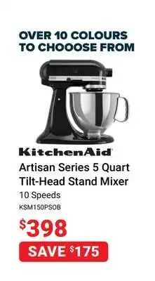 Visions Electronics Kitchenaid artisan series 5 quart tilt-head stand mixer offer