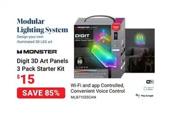 Visions Electronics Monster digit 3d art panels 3 pack starter kit offer