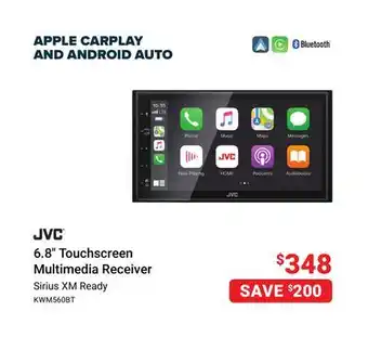 Visions Electronics Jvc 6.8 touchscreen multimedia receiver offer