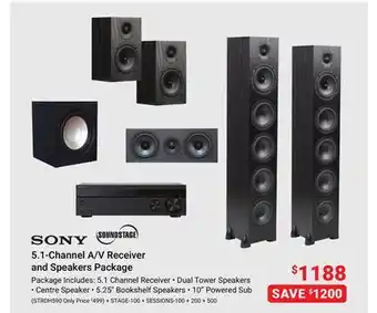 Visions Electronics 5.1-channel a/v receiver and speakers package offer