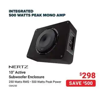 Visions Electronics Hertz 10 active subwoofer enclosure offer