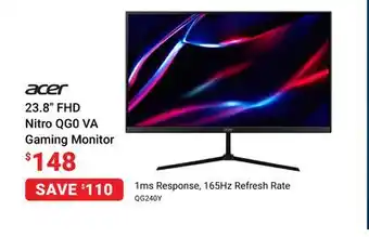 Visions Electronics Acer 23.8 fhd nitro qg0 va gaming monitor offer