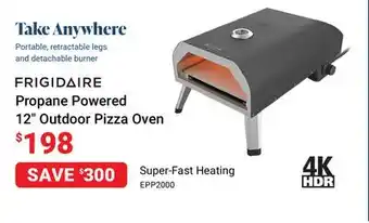 Visions Electronics Frigidaire propane powered 12 outdoor pizza oven offer