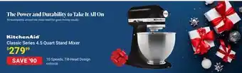 Visions Electronics Kitchenaid classic series 4.5 quart stand mixer offer