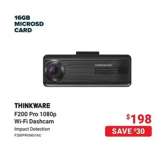 Visions Electronics Thinkware f200 pro 1080p wi-fi dashcam offer