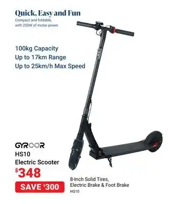 Visions Electronics Gyroor hs10 electric scooter offer