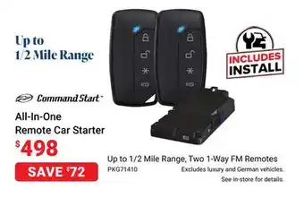 Visions Electronics Command start all-in-one remote car starter offer