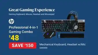 Visions Electronics Hp professional 4-in-1 gaming combo offer