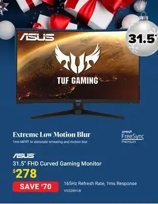Visions Electronics Asus 31.5 fhd curved gaming monitor offer