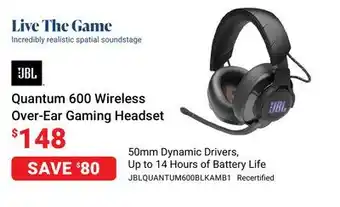 Visions Electronics Jbl quantum 600 wireless over-ear gaming headset offer