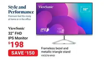 Visions Electronics Viewsonic 32 fhd ips monitor offer