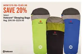 Bass Pro Select hotcore sleeping bags offer