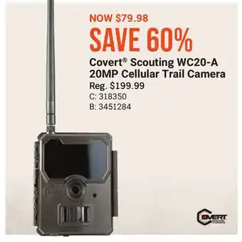 Bass Pro Covert scouting wc20-a 20mp cellular trail camera offer