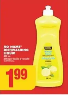 No Frills NO NAME DISHWASHING LIQUID 800ml offer