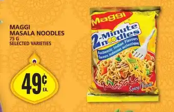 Food Basics MAGGI MASALA NOODLES 75G SELECTED VARIETIES offer