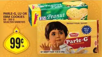 Food Basics PARLE-G, LU OR EBM COOKIES 84-300G SELECTED VARIETIES offer
