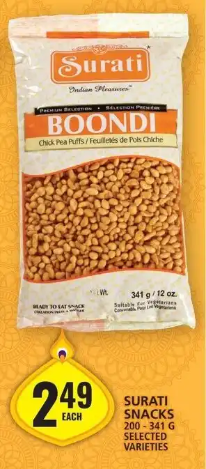 Food Basics SURATI SNACKS 200-341G SELECTED VARIETIES offer