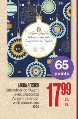 Jean Coutu Laura secord advent calendar with chocolates offer