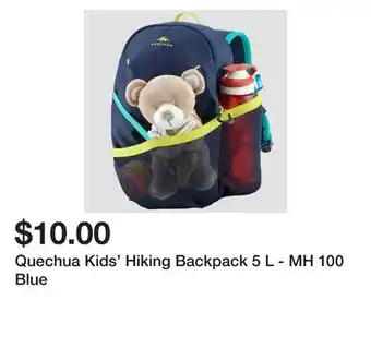 Decathlon Quechua kids' hiking backpack 5 l - mh 100 blue offer