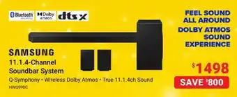 Visions Electronics Samsung 11.1.4-channel soundbar system offer