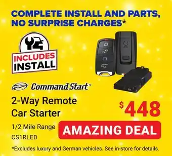 Visions Electronics Command start 2-way remote car starter offer