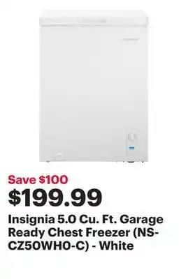 Best Buy Insignia 5.0 cu. ft. garage ready chest freezer (ns-cz50wh0-c) - white offer