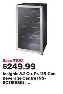 Best Buy Insignia 3.2 cu. ft. 115-can beverage centre (ns-bc115ss9) - stainless steel - only at best buy offer