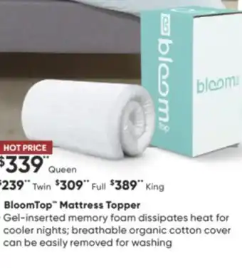 Sleep Country Bloomtop mattress topper offer
