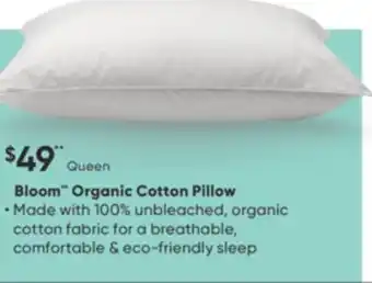 Sleep Country Bloom organic cotton pillow offer
