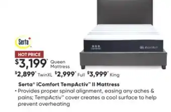 Sleep Country Serta icomfort tempactiv ii mattress offer