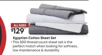 Sleep Country Egyptian cotton sheet set offer