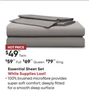 Sleep Country Essential sheet set offer