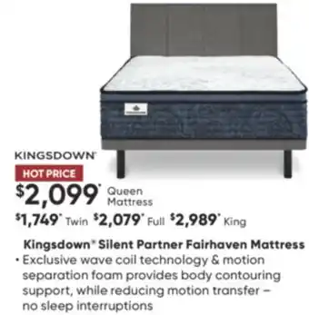 Dormez Vous Kingsdown silent partner fairhaven mattress offer