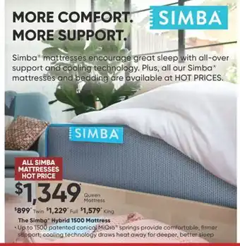 Dormez Vous The simba hybrid 1500 mattress offer