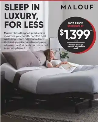 Dormez Vous Malouf lounge lifestyle adjustable base offer
