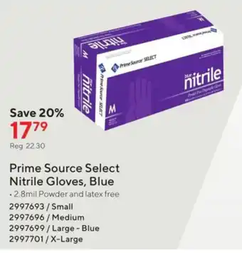 Staples Prime Source Select Nitrile Gloves Blue offer